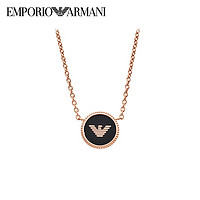 EMPORIO ARMANI 女士黑色鹰标项链  玫瑰金色 EGS2533221