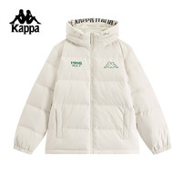 Kappa卡帕背靠背保暖羽绒服男2024冬季连帽防寒服外套男款潮 白色-0114 L