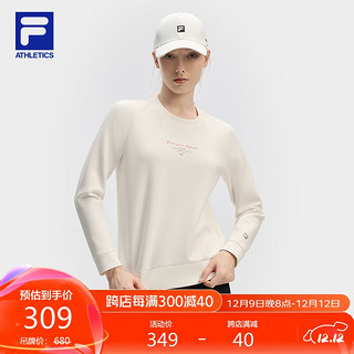 FILA 斐乐 官方女子套头卫衣2024冬健身运动基础针织长袖上衣