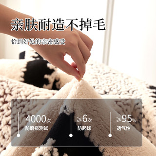 钟爱一生毛绒沙发垫冬季加厚轻奢沙发巾盖毯防滑皮沙发套坐垫 提花绒 优曼-黑色 90*90cm
