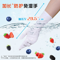 妙洁食品级非一次性丁腈手套加长致薄家务清洁厨房家用24只*1包