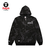 Aape 男装秋冬猿颜徽章字母刺绣薄绒连帽卫衣外套A313XXL