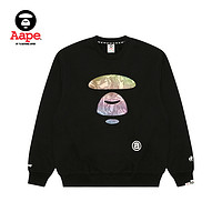 Aape 男装秋冬猿颜彩虹迷彩印花宽松薄绒圆领卫衣A326XXL