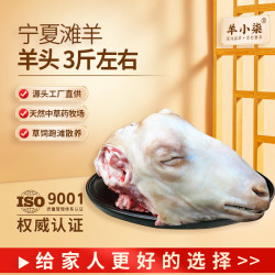 羊小柒 宁夏滩羊肉开羊节生鲜整羊头3斤左右 国产清真羊头肉 源头直发