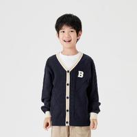 学院风男童开衫毛衣儿童2024春秋装针织衫中大童百搭简约