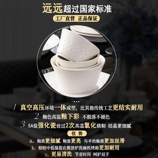sisin诗心 克拉薇尔碗家用釉下彩纯白浮雕碗碟套装家用餐具陶瓷 克拉薇尔-10寸盘子