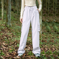 MOLYVIVI水波纹工装冲锋软壳裤女2024秋冬新款防风防水抓绒登山裤