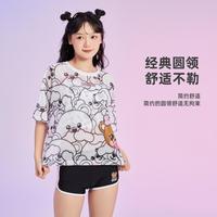 zoke泳衣女小熊印花分体三件套少女游泳戏水海边度假女士泳衣