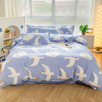 清仓款全棉被套单件褥子套纯棉被罩150x200x230单人1.5米被单 180*200(适合180*200被子) 浪漫鸭