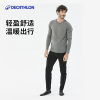 迪卡侬 抓绒裤户外保暖裤男加厚女内胆绒裤内穿运动加绒秋裤4402529