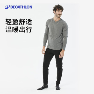 迪卡侬 抓绒裤户外保暖裤男加厚女内胆绒裤内穿运动加绒秋裤4402529