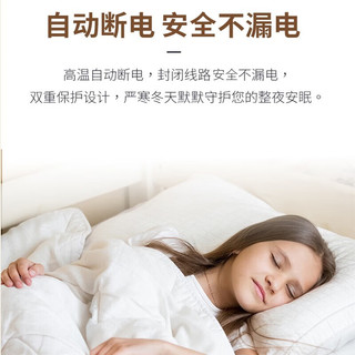 红豆HongDou电热毯智能除螨定时双温双控宿舍电褥子加厚加大家用 红条纹180x150cm