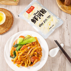王仁和 鲜河粉220g*1袋新鲜河粉火锅速食0脂湿河粉宽粉