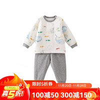 藤之木工房婴儿棉衣服宝宝春装连体衣外出棉服夹棉加厚套装 遨游大海-套装【夹棉600#】 100cm