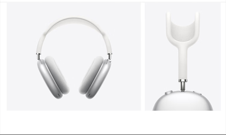 Apple 苹果AirPods Max 耳罩式头戴式主动降噪蓝牙耳机银色Lightning