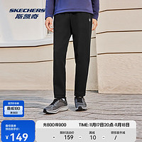 SKECHERS 斯凯奇 2024年冬季男款蓄热保温加绒柔软舒适针织长裤 碳黑/0018（男） XL