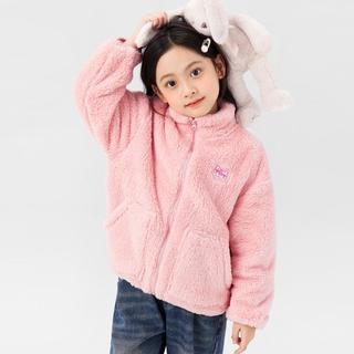 女童双面绒软糯外套儿童加厚保暖冬装2024秋冬季甜美童装