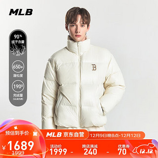 MLB羽绒服男女情侣短款亮面羽绒服秋冬保暖24新款3ADJB2046-43CRD-S