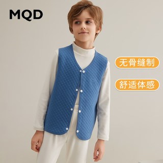 马骑顿 MQD童装男童女童三层夹棉空气层加绒加厚背心保暖内胆儿童秋冬马甲 藏青 150/75