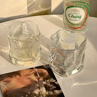 贝柚玻璃水杯家用INS风水杯加厚威士忌酒杯茶杯果汁牛奶咖啡杯 透明杯1个