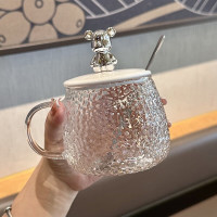 锤纹杯+小熊盖子+勺子 1个