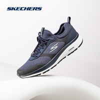 斯凯奇(Skechers)男士运动跑步鞋春季新款透气运动休闲鞋时尚轻便慢跑鞋 NVY海军蓝色 43