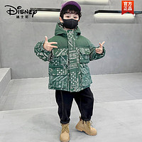 迪士尼（Disney）男童冬装棉袄儿童加厚羽绒棉服宝宝帅气时髦保暖棉衣外套 绿色 140(身高130-140cm年龄10-11岁)