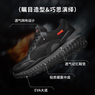 斯凯奇（Skechers）秋季男鞋轻便机能怪兽鞋系列潮流老爹鞋舒适百搭日常运动休闲鞋 全黑色 41