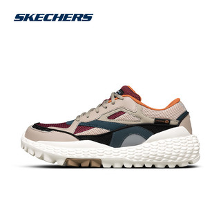 斯凯奇（Skechers）秋季男鞋轻便机能怪兽鞋系列潮流老爹鞋舒适百搭日常运动休闲鞋 灰褐色/多彩色 41.5