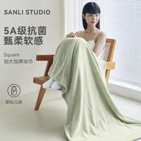 三利三利抗菌加大浴巾加厚黑科技吸水速干不掉毛男士女裹巾80*160cm 绿色