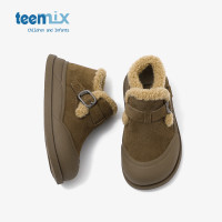 TEENMIX 天美意 儿童加绒雪地靴 棕色