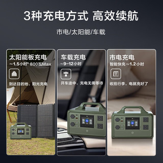  京东京造 1度电1800W大功率 便携户外电源+包  1000Wh 1800W