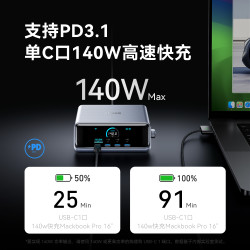 Anker A2345642 250W智能屏显氮化镓多口充电器