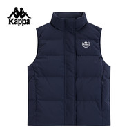Kappa卡帕背靠背秋冬运动羽绒马甲防风保暖背心女款休闲外套 暗夜蓝黑-906 M