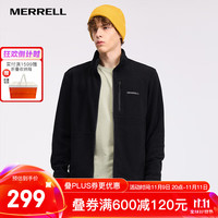迈乐（Merrell）运动户外男款抓绒衣外套保暖透气舒适上衣外衣 MC2240028-BK02渊黑色 2XL