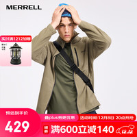 迈乐（Merrell）运动户外男款抓绒衣外套保暖透气舒适上衣外衣 MC2240028-CO072椒香咖 L
