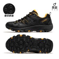 CAMEL骆驼昆仑山2024春秋登山鞋女溯溪徒步鞋子户外网面运动鞋女款 F13A097035，黑/黄，男款 密网版 39