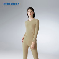 舒雅(Schiesser)款保暖内衣圆领玻尿酸美肌系列针织秋衣秋裤套装E5/21959W 女士E0/21975W浅绿 M