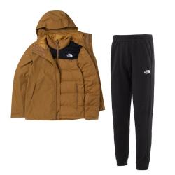 THE NORTH FACE 北面 冬季款保暖连帽羽绒三合一男装加绒针织长裤男裤时尚休闲运动套装