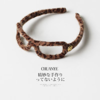 CHUANYE 川野 豹纹眼镜发箍高颅顶头箍女2024高端发饰压发外出百搭发卡