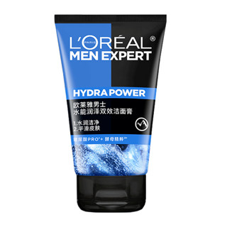 L'OREAL PARIS 欧莱雅男士洗面奶水能润泽双效洁面乳补水保湿清爽深层清洁 100ml