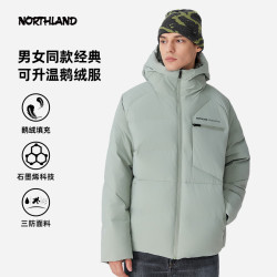 诺诗兰 男女同款三防高蓬保暖连帽鹅绒羽绒服 NDJET0580E