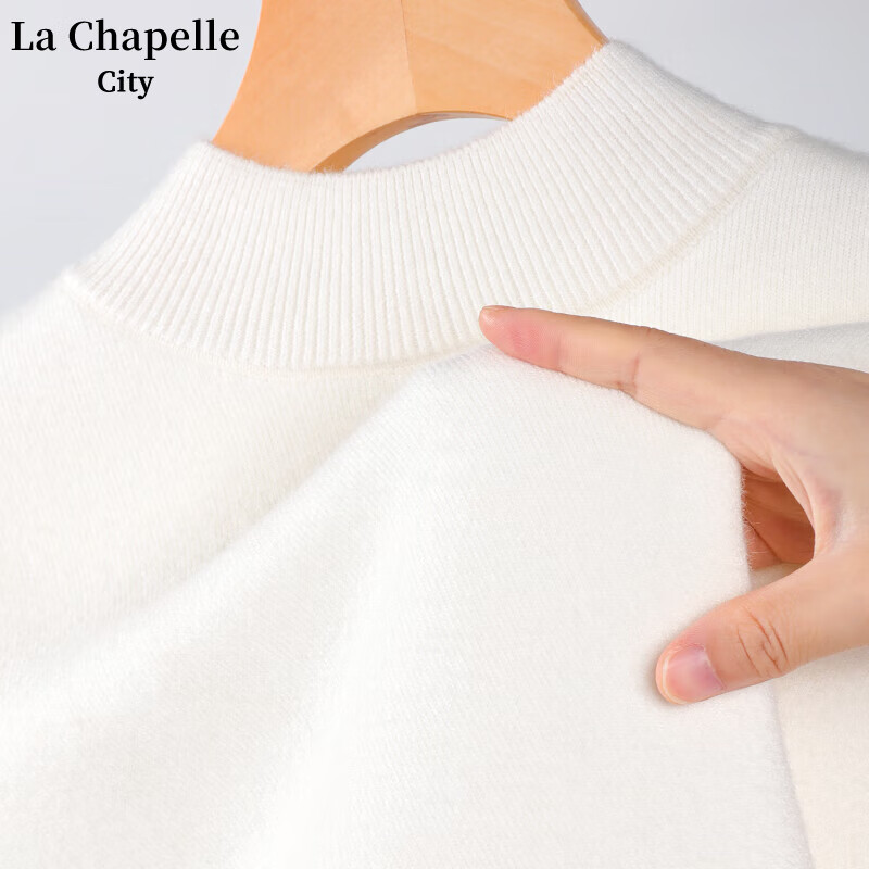 La Chapelle City拉夏贝尔半高领针织毛衫女2024年冬季新款防风保暖时尚百搭上衣