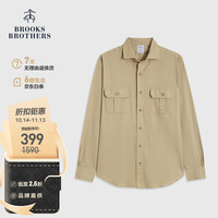 布克兄弟BrooksBrothers男士美式经典长袖休闲扣结领衬衫B255-卡其色L