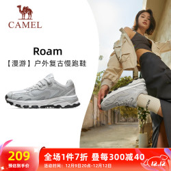 骆驼 漫游户外复古慢跑鞋女休闲运动 K23S09L7014-1 奶白/椰灰36 密网7014-1，奶白/椰子灰