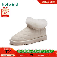 热风雪地靴冬季女士时尚加绒加厚棉鞋保暖面包短筒靴子 34