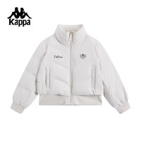 Kappa卡帕背靠背运动羽绒服女款户外保暖防寒服休闲夹克外套 白色-0114 XL