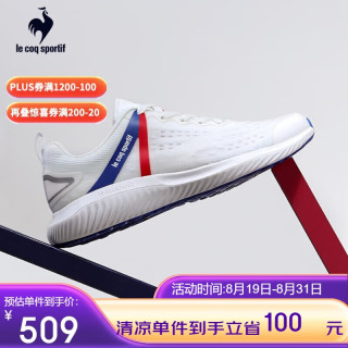 乐卡克（Le coq sportif）法国公鸡休闲男鞋网面透气减震防滑运动百搭舒适跑鞋 白色 43
