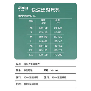 JEEP SPIRIT冲锋衣春季夹克男女同款双拼色三合一两件套防水防风款 白色常规 L