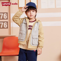 Levi's李维斯童装秋季新款儿童三防工装风衣儿童保暖摇粒绒外套